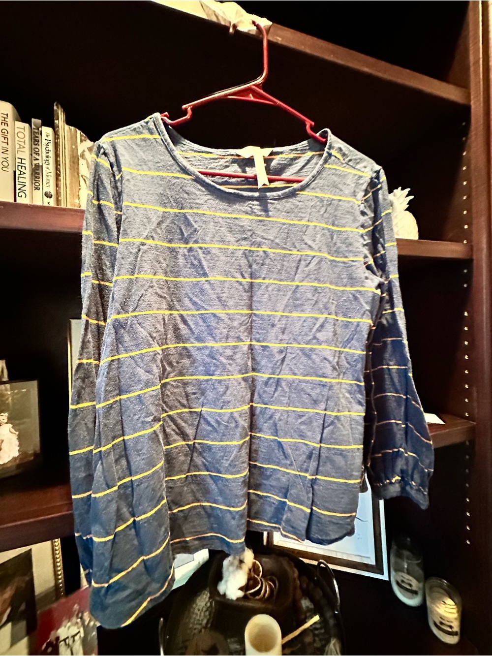 Matilda Jane Blue Long-Sleeve Tee with Yellow Stripes